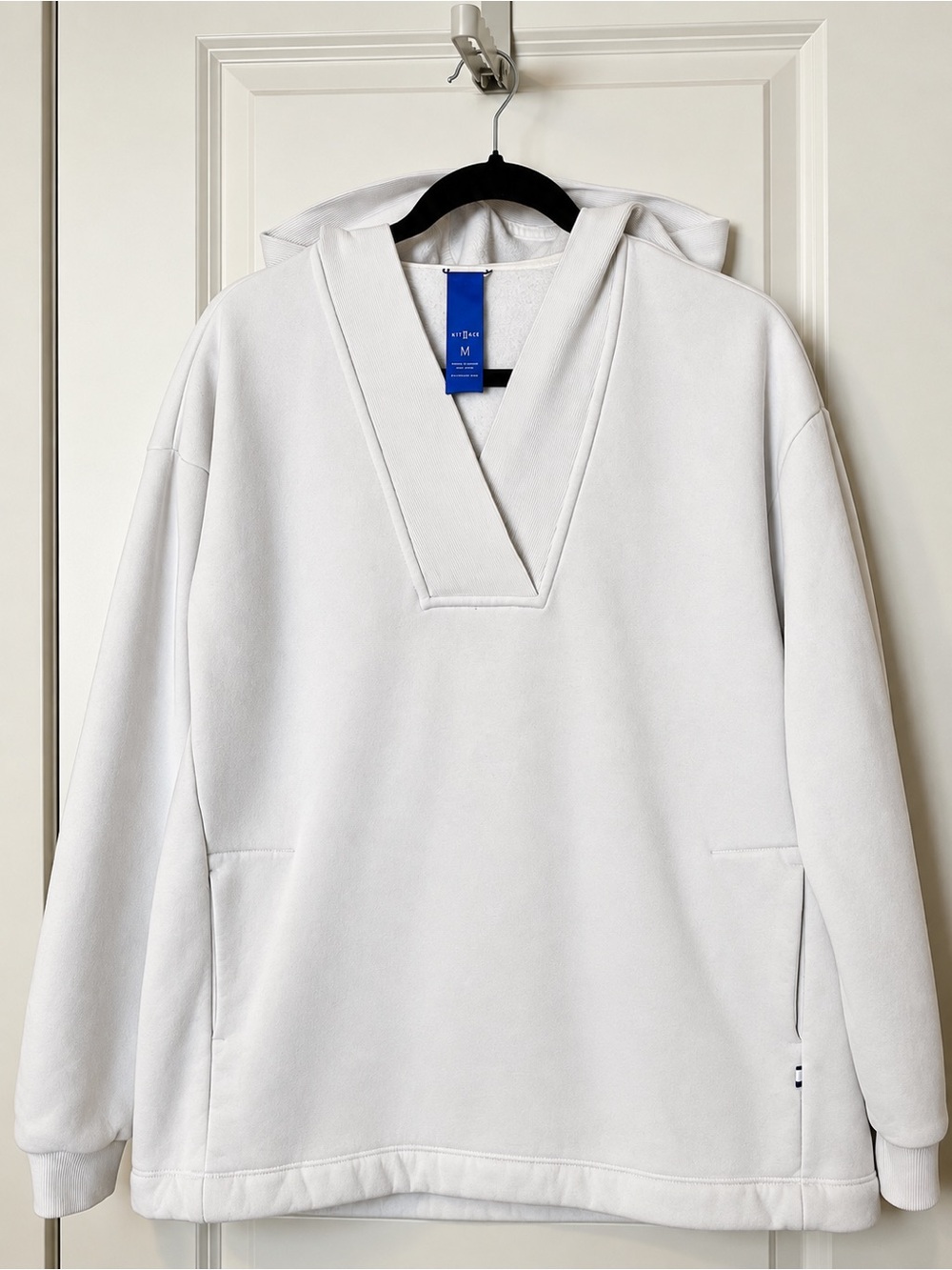 Kit and Ace V-Neck Hooded Pullover Sweatshirt Oversized Medium